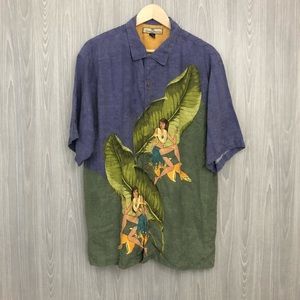 Tommy Bahama Large Silk Button Down Hawaiian Shirt